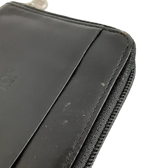 The Sak Black Genuine Leather Wallet Zip Around Square Card Case Travel Wallet - Picture 6 of 10